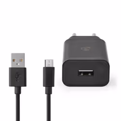 Nedis WCHAM213ABK chargeur d'appareils mobiles Universel Noir Secteur Intérieure