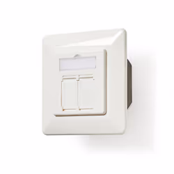 Nedis CCGP89250IV, 2 x RJ-45, 6a, Blanc, Polyvinyl chloride (PVC), 80 mm, 80 mm