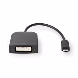Nedis CCGB64552BK02, 0,2 m, USB Type-C, DVI-D, Mâle, Femelle, Droit