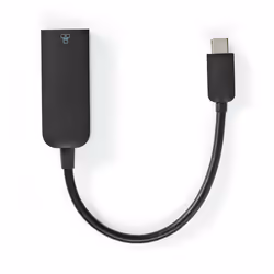 Nedis CCGP64952BK02, USB C, RJ-45, 0,2 m, Noir