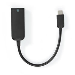 Nedis CCGP64952BK02 changeur de genre de câble USB C RJ-45 Noir
