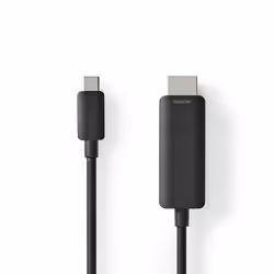 Nedis CCGP64655BK10, 1 m, USB Type-C, HDMI, Mâle, Mâle, Droit