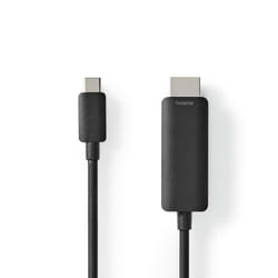Nedis CCGP64655BK10 câble vidéo et adaptateur 1 m USB Type-C HDMI Noir