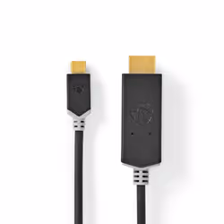 Nedis CCBW64655AT20, 2 m, USB Type-C, HDMI, Mâle, Mâle, Droit