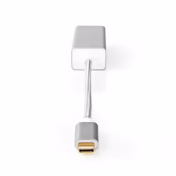 Nedis CCTB64950AL02, Avec fil, USB Type-C, Ethernet, 1000 Mbit/s, Argent, Blanc