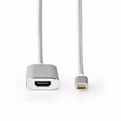 Nedis CCTB64680AL20, 2 m, HDMI Type A (Standard), USB Type-C, Femelle, Mâle, Droit