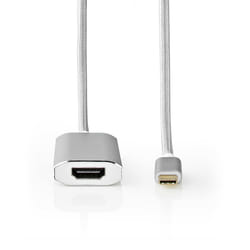 Nedis CCTB64680AL20 câble vidéo et adaptateur 2 m HDMI Type A (Standard) USB Type-C Argent