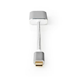 Nedis CCTB64580AL02 câble vidéo et adaptateur 0,2 m USB Type-C Mini DisplayPort Argent