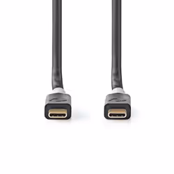 Nedis CCBW64020AT10, 1 m, USB C, USB C, USB4 Gen 2x2, 2000 Mbit/s, Noir, Argent