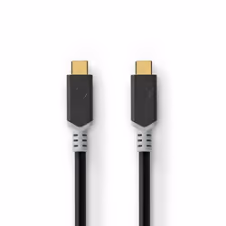 Nedis CCBW64020AT20 câble USB 2 m USB4 Gen 2x2 USB C Noir, Argent