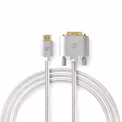 Nedis CCTB34800AL20 câble vidéo et adaptateur 1 m HDMI Type A (Standard) DVI-D Argent