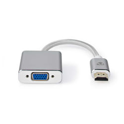 Nedis CCTB34900AL02 câble vidéo et adaptateur 0,2 m HDMI Type A (Standard) VGA (D-Sub) Argent