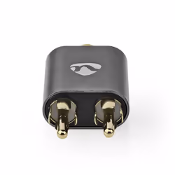 Nedis CATB22255AL changeur de genre de câble 2x RCA 3,5 mm Noir, Gris