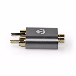 Nedis CATB22255AL changeur de genre de câble 2x RCA 3,5 mm Noir, Gris