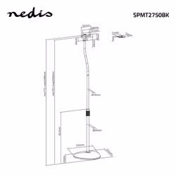 Nedis SPMT2750BK support de haut-parleurs Sol Acrylonitrile-Butadiène-Styrène (ABS), Acier Noir - Vue supplémentaire 10