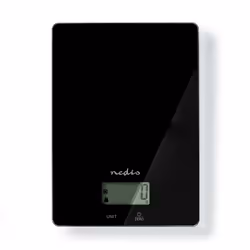 Nedis KASC610BK, Balance de ménage électronique, 5 kg, 1 g, Noir, Verre, Plastique, Comptoir