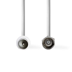 Nedis CSGP41800WT100 câble coaxial 10 m Type F IEC Blanc
