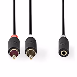Nedis CABW22255AT10, 2 x RCA, Mâle, RCA, Femelle, 1 m, Anthracite