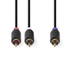 Nedis CABW24000AT30 câble audio 3 m 2 x RCA RCA Anthracite