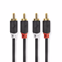 Nedis CABW24200AT05 câble audio 0,5 m 2 x RCA Anthracite