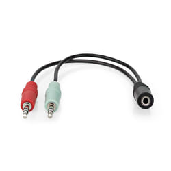 Nedis CAGB22160BK02 câble audio 0,12 m 3,5mm 2 x 3.5mm Noir