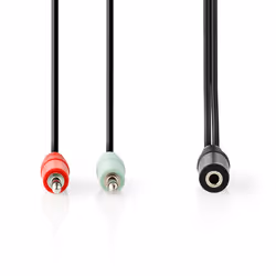 Nedis CAGB22160BK02 câble audio 0,12 m 3,5mm 2 x 3.5mm Noir