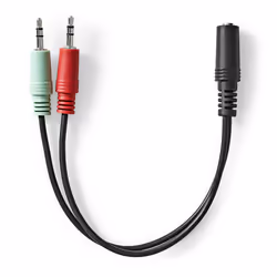 Nedis CAGB22160BK02 câble audio 0,12 m 3,5mm 2 x 3.5mm Noir