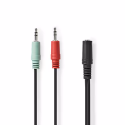 Nedis CAGB22160BK02 câble audio 0,12 m 3,5mm 2 x 3.5mm Noir - Vue supplémentaire 4