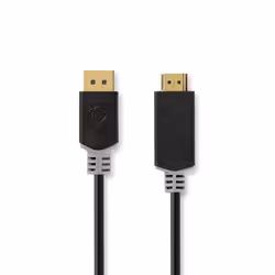 Nedis CCBW37100AT10, 1 m, DisplayPort, HDMI, Mâle, Mâle, Droit