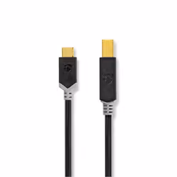 Nedis CCBW60651AT20, 2 m, USB C, USB B, USB 2.0, 480 Mbit/s, Anthracite