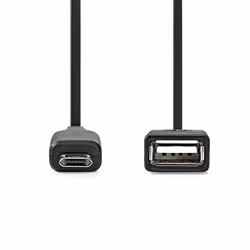 Nedis CCGB60515BK02, 0,2 m, Mini-USB B, USB A, USB 2.0, 480 Mbit/s, Noir