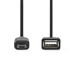 Nedis CCGB60515BK02 câble USB 0,2 m USB 2.0 Mini-USB B USB A Noir