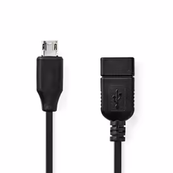Nedis CCGB60515BK02 câble USB 0,2 m USB 2.0 Mini-USB B USB A Noir