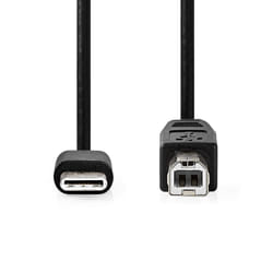 Nedis CCGB60650BK20 câble USB 2 m USB 2.0 USB C USB B Noir