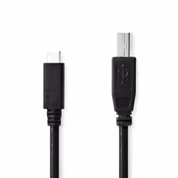 Nedis CCGB60650BK20 câble USB 2 m USB 2.0 USB C USB B Noir