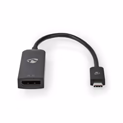 Nedis CCGB64353BK02, 0,2 m, USB Type-C, DisplayPort, Mâle, Femelle, Droit