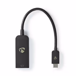 Nedis CCGB64353BK02 câble vidéo et adaptateur 0,2 m USB Type-C DisplayPort Noir