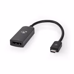 Nedis CCGB64353BK02 câble vidéo et adaptateur 0,2 m USB Type-C DisplayPort Noir
