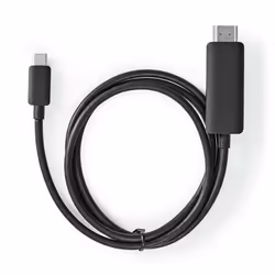 Nedis CCGB64655BK20, 2 m, USB Type-C, HDMI, Mâle, Mâle, Droit