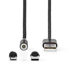 Nedis CCGB60630BK20 câble USB 2 m USB 2.0 USB A Micro-USB B Noir