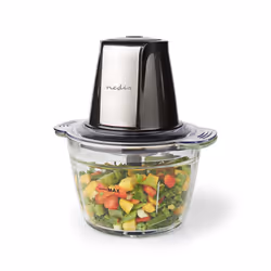Nedis KAMC300CGY, 1 L, Noir, Argent, Transparent, Verre, Acier inoxydable, Verre, Boutons
