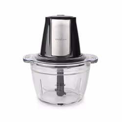 Nedis KAMC300CGY hachoir électrique 1 L 500 W Noir, Argent, Transparent