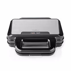 Nedis KASG100FBK gaufrier et appareil à croque-monsieur 900 W Noir, Argent