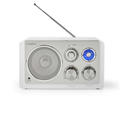 Nedis RDFM5110WT Radio portable Personnel Analogique Argent, Blanc