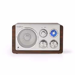 Nedis RDFM5110BN Radio portable Personnel Analogique Marron, Argent