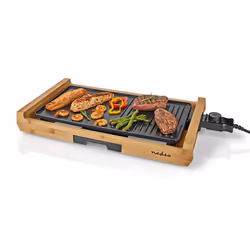 Nedis FCBG100FBK43, Noir, Bois, Aluminium, Bois, Rectangulaire, 430 x 230 mm, Énergie, 1800 W