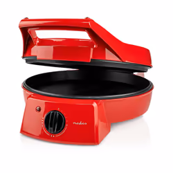 Nedis FCPM100FRD, 1 pizza(s), 30 cm, 230 °C, Noir, Rouge, Acrylonitrile-Butadiène-Styrène (ABS), Aluminium, 1800 W