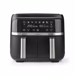 Nedis KAAFD350EBK friteuse Double 3,8 L Autonome 3000 W Friteuse d’air chaud Noir