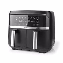 Nedis KAAFD350EBK friteuse Double 3,8 L Autonome 3000 W Friteuse d’air chaud Noir