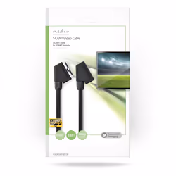 Nedis CVGP31011BK20, 2 m, Mâle, Femelle, Nickel, Noir, Acier plaqué de cuivre (ccs)